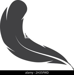 Feather ilustration  logo vector template Stock Vector