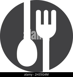fork and spoon icon vector template Stock Vector