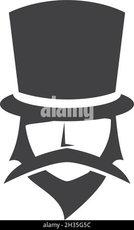Black Wizard character logo vector Stock Vector