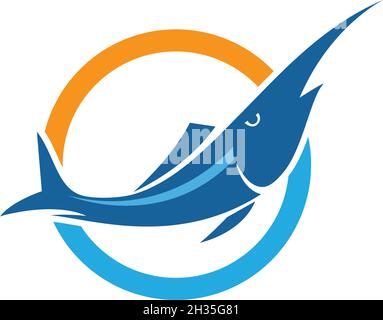 Marline fish logo vector ilustration Stock Vector