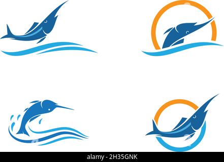 Marline fish logo vector ilustration Stock Vector