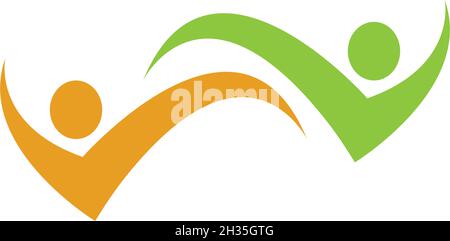 Community, network and social logo design Stock Vector