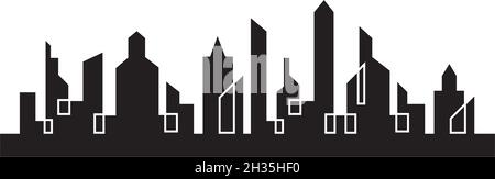 City skyline, city silhouette vector illustration in flat design Stock Vector