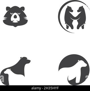 Bear logo ilustration vector template Stock Vector