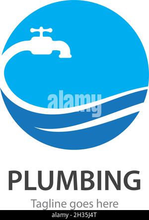 Plumbing logo vector design business template Stock Vector