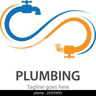Plumbing logo vector design business template Stock Vector