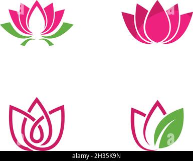 Set of Lotus flowers logo Template Vector Stock Vector
