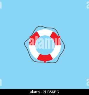 Lifebuoy logo icon vector ilustration template Stock Vector