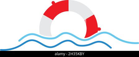 Lifebuoy logo icon vector ilustration template Stock Vector