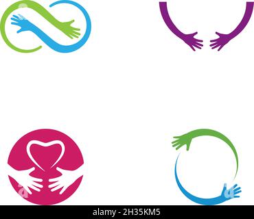 Set of Hand Care Logo Template Stock Vector