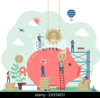 Saving money concept vector illustration