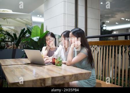 Three best friends getting together Stock Photo