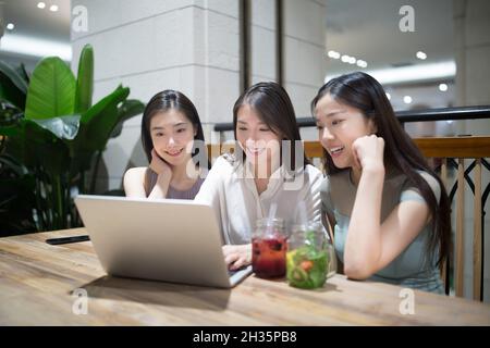 Three best friends getting together Stock Photo