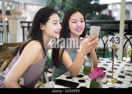 Three best friends getting together Stock Photo
