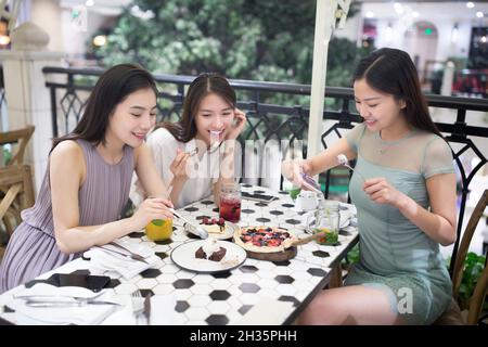 Three best friends getting together Stock Photo