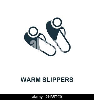 Warm Slippers icon. Monochrome sign from hospital regime collection. Creative Warm Slippers icon illustration for web design, infographics and more Stock Vector
