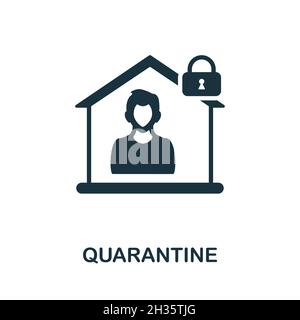 Quarantine icon. Monochrome sign from hospital regime collection. Creative Quarantine icon illustration for web design, infographics and more Stock Vector