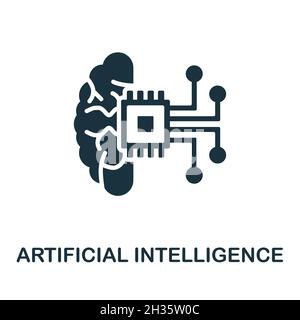 Artificial Intelligence icon. Monochrome sign from internet technology collection. Creative Artificial Intelligence icon illustration for web design Stock Vector