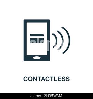 Contactless icon. Monochrome sign from internet technology collection. Creative Contactless icon illustration for web design, infographics and more Stock Vector