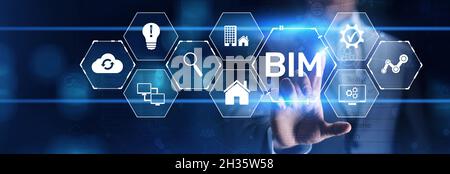 BIM Building Information modeling engineering development software. Stock Photo