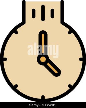 Falling clock icon. Outline falling clock vector icon color flat isolated Stock Vector