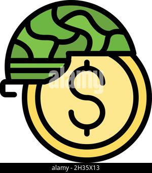 Money trade war icon. Outline money trade war vector icon color flat isolated Stock Vector