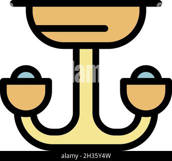 Ceiling lamp icon. Outline ceiling lamp vector icon color flat isolated Stock Vector