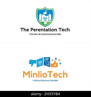 Modern presentation technology application logo design Stock Vector