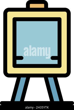 Kid room easel icon. Outline kid room easel vector icon color flat isolated Stock Vector