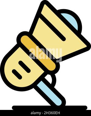 Megaphone icon. Outline megaphone vector icon color flat isolated Stock Vector