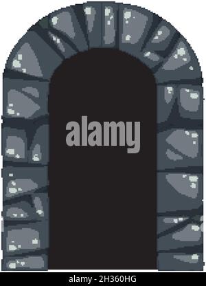 Stone arch in cartoon style on white background illustration Stock ...