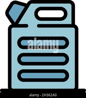 Liquid canister icon. Outline liquid canister vector icon color flat isolated Stock Vector