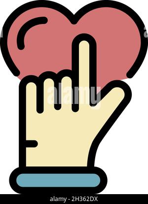 Love affection icon. Outline love affection vector icon color flat isolated Stock Vector