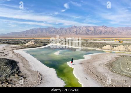 Salt Lake of Da Qaidam Stock Photo