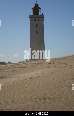 Famous Rubjerg Knude Fyr Lighthouse on a sunny day prior to its