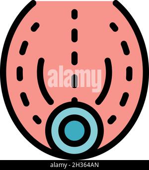 Falling gravity icon. Outline falling gravity vector icon color flat isolated Stock Vector