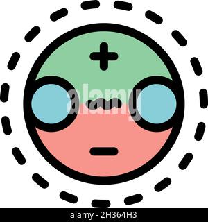 Planet gravity icon. Outline planet gravity vector icon color flat isolated Stock Vector