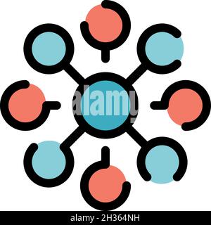 Gravity icon. Outline gravity vector icon color flat isolated Stock Vector