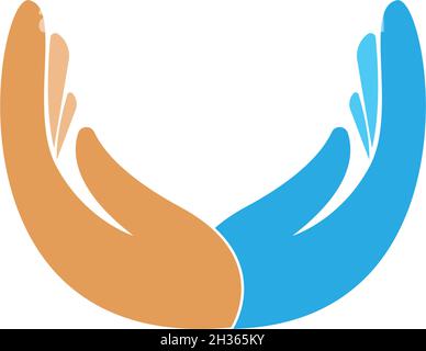 Hand icon logo flat design template vector Stock Vector