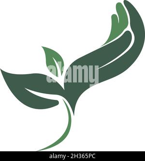 Hand icon logo flat design template vector Stock Vector
