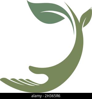 Hand icon logo flat design template vector Stock Vector
