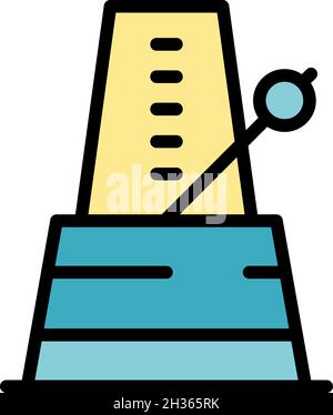 Motion metronome icon. Outline motion metronome vector icon color flat isolated Stock Vector