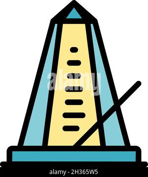 Classic metronome icon. Outline classic metronome vector icon color flat isolated Stock Vector