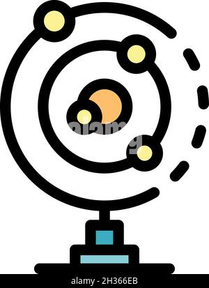 Solar system gravity icon. Outline solar system gravity vector icon color flat isolated Stock Vector