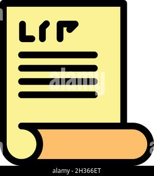 Newtons paper icon. Outline newtons paper vector icon color flat isolated Stock Vector