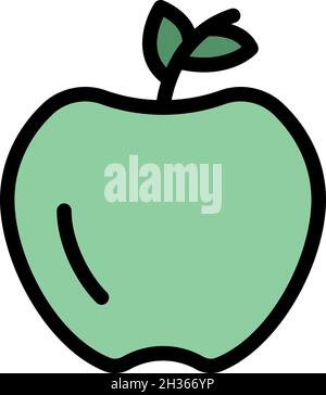 Gravity fresh apple icon. Outline gravity fresh apple vector icon color flat isolated Stock Vector