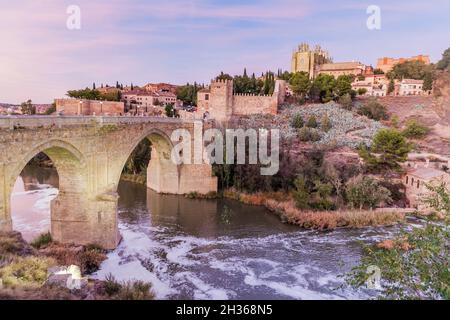 Puente San Martin bridge in Toledo, Spain Stock Photo