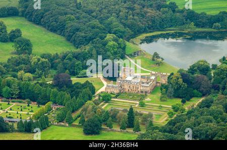 Aerial image of Newstead Abbey, Nottinghamshire England UK Stock Photo