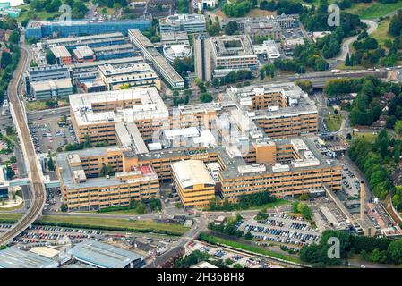 Aerial image of the Queens Medical Centre, Nottingham Nottinghamshire England UK Stock Photo