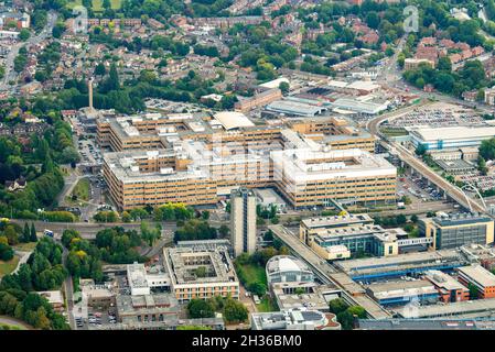 Aerial image of the Queens Medical Centre, Nottingham Nottinghamshire England UK Stock Photo